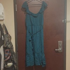 Old Navy dark green ruffled dress